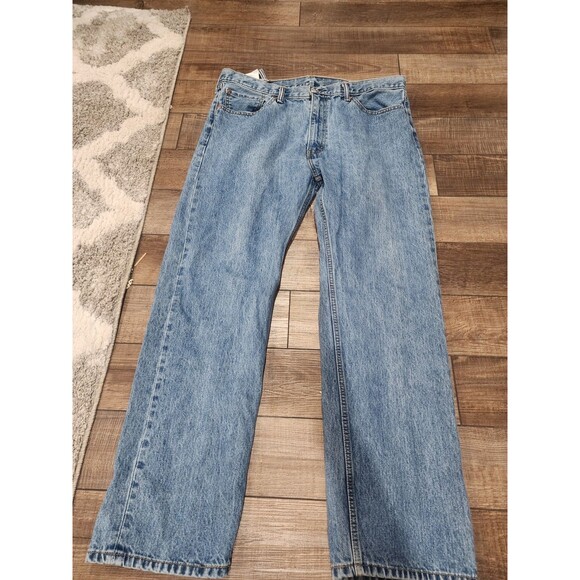 Levi's 505 Mens Straight Fit Stonewash Blue Denim Jeans 40x32 - Picture 1 of 7